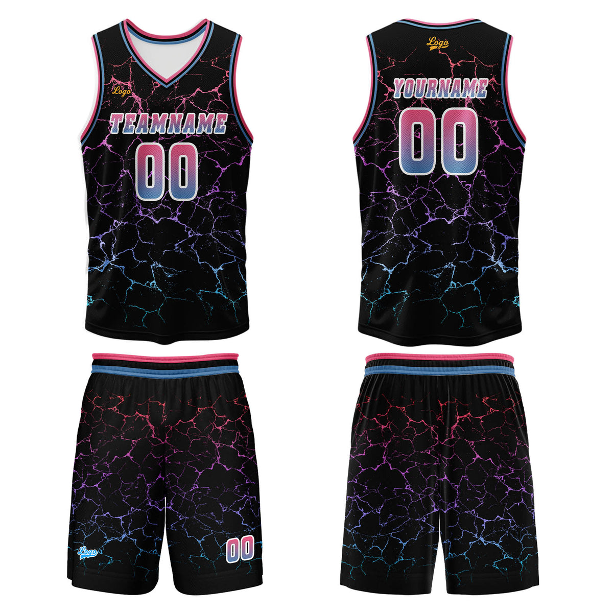 Benutzerdefinierter Rosa  Basketball Jersey Uniform Anzug gedruckt Ihr Logo Name Nummer