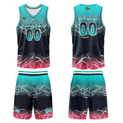 Benutzerdefinierter Azurblau Basketball Jersey Uniform Anzug gedruckt Ihr Logo Name Nummer