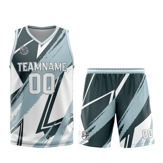 Benutzerdefinierter Langweilig Grün Weiß Basketball Jersey Uniform Anzug gedruckt Ihr Logo Name Nummer