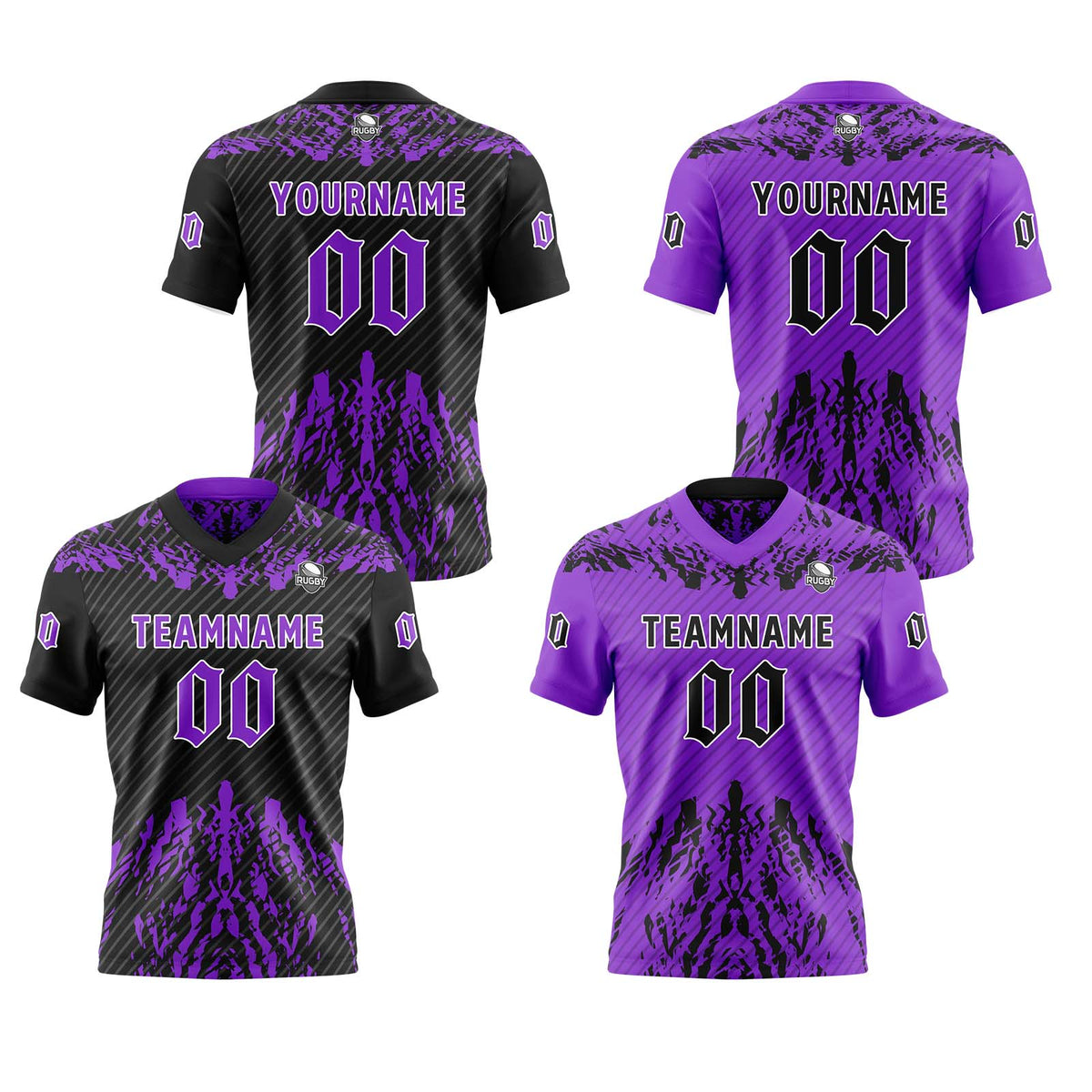 Benutzerdefinierte Schwarz Lila Reversibel Fußball Trikot Personalisierte Gradient Fußball Shirts für Männer gedruckt Team Name Nummer Logo