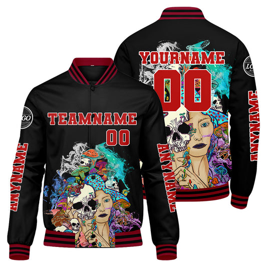 Maßgeschneiderte Rot Letterman Varsity Jacket Individuelle Stickerei Druck nach Ihrem Wunsch