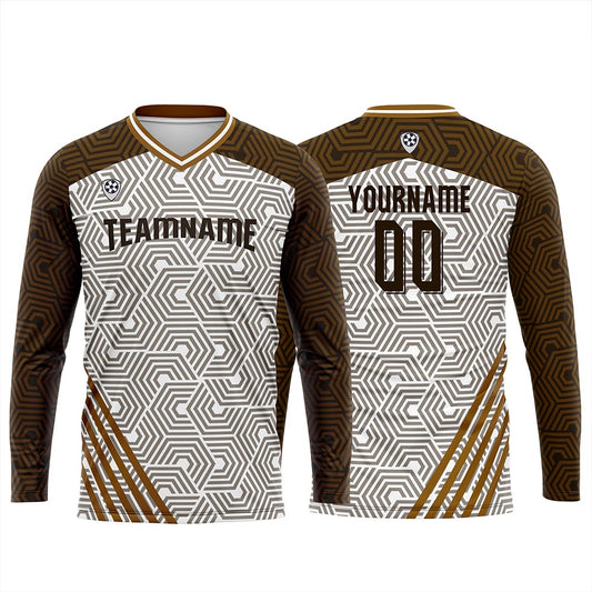 Kundenspezifisches Braun Basketball Fußball Schießen langes T-Shirt für Erwachsene und Kinder