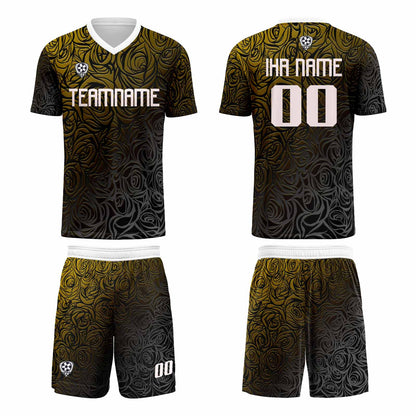 Benutzerdefinierte Gelb Silber Trikots für Männer Frauen Personalisierte Fußball Uniformen für Erwachsene und Kind