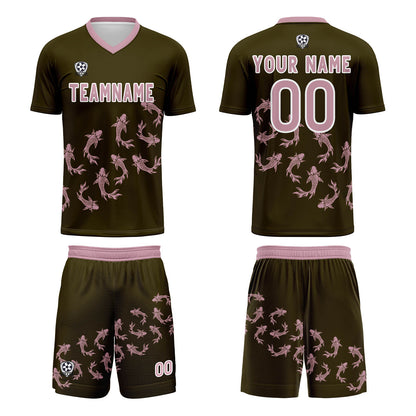 Benutzerdefinierte Olivgrün Trikots für Männer Frauen Personalisierte Fußball Uniformen für Erwachsene und Kind