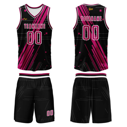 Benutzerdefinierter Rose Rot Basketball Jersey Uniform Anzug gedruckt Ihr Logo Name Nummer