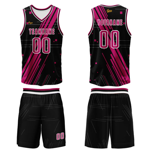 Benutzerdefinierter Rose Rot Basketball Jersey Uniform Anzug gedruckt Ihr Logo Name Nummer