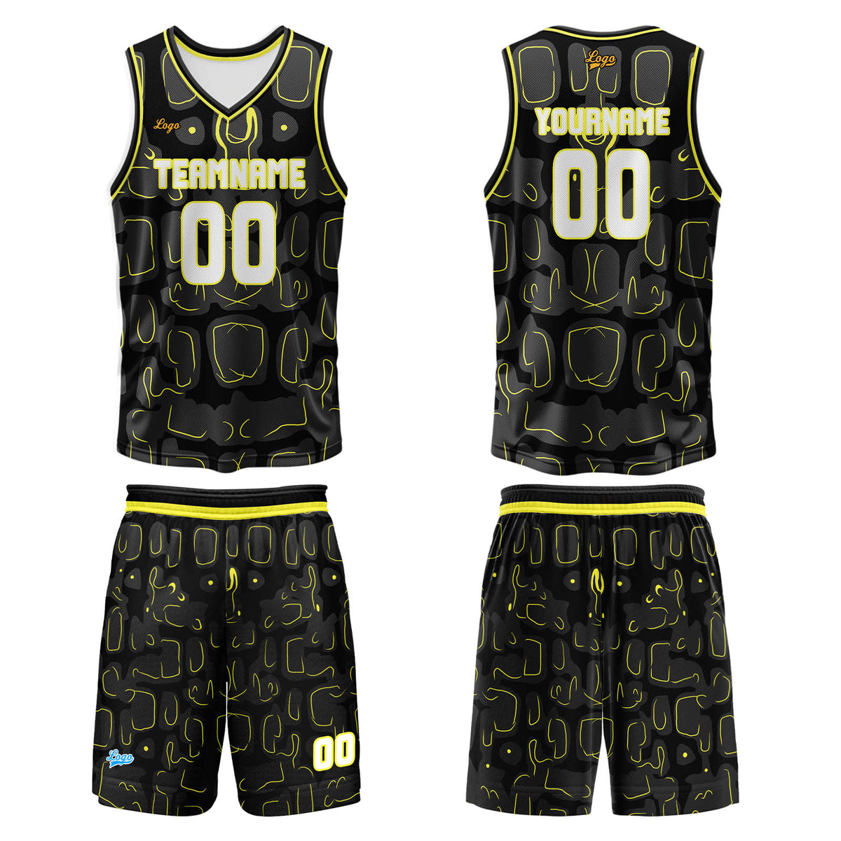 Benutzerdefinierter Schwarz Gelb Basketball Jersey Uniform Anzug gedruckt Ihr Logo Name Nummer