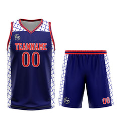 Benutzerdefinierter Marine Rot Basketball Jersey Uniform Anzug gedruckt Ihr Logo Name Nummer