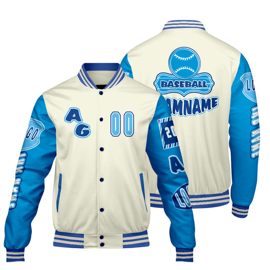 Maßgeschneiderte Rot Blau Letterman Varsity Jacket Individuelle Stickerei  Druck nach Ihrem Wunsch