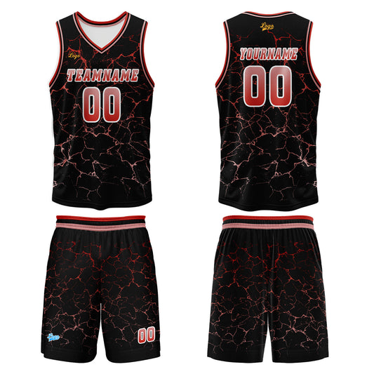 Benutzerdefinierter Rot  Basketball Jersey Uniform Anzug gedruckt Ihr Logo Name Nummer