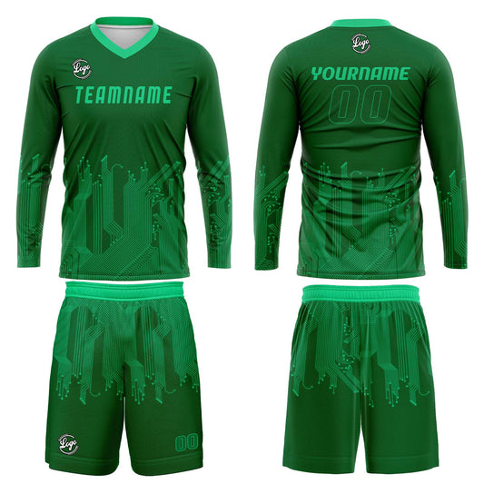 Kundenspezifisches Hellgrün Basketball Fußball Schießen langes T-Shirt für Erwachsene und Kinder