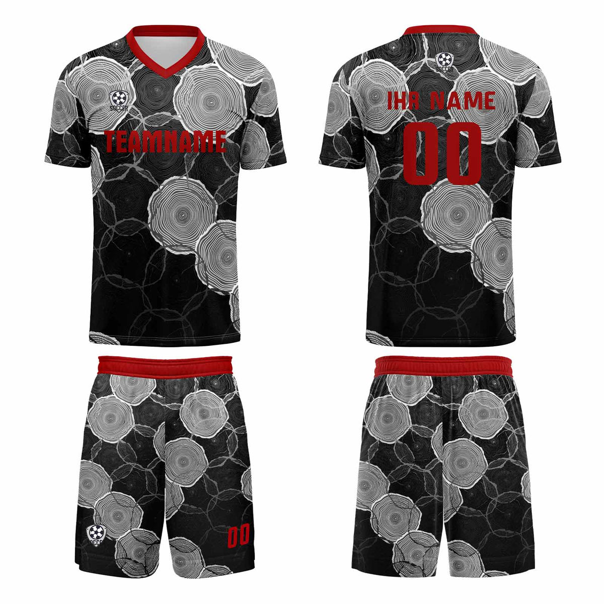 Benutzerdefinierte Rote Asche Trikots für Männer Frauen Personalisierte Fußball Uniformen für Erwachsene und Kind