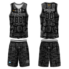 Benutzerdefinierter Schwarz  Basketball Jersey Uniform Anzug gedruckt Ihr Logo Name Nummer