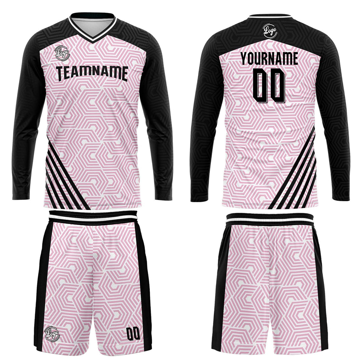 Kundenspezifisches Schwarz Rosa Basketball Fußball Schießen langes T-Shirt für Erwachsene und Kinder