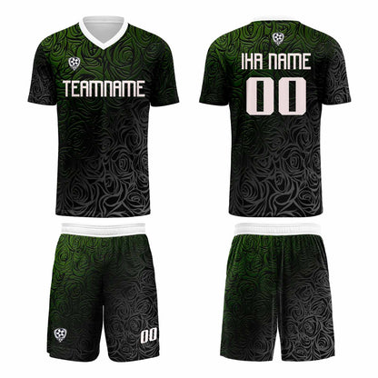 Benutzerdefinierte Grün Silber Trikots für Männer Frauen Personalisierte Fußball Uniformen für Erwachsene und Kind