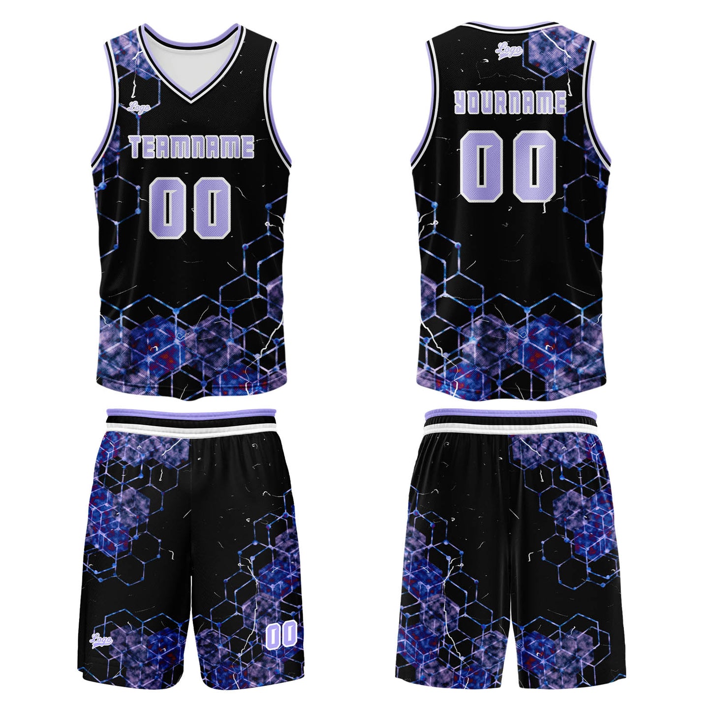Benutzerdefinierter Lila Basketball Jersey Uniform Anzug gedruckt Ihr Logo Name Nummer