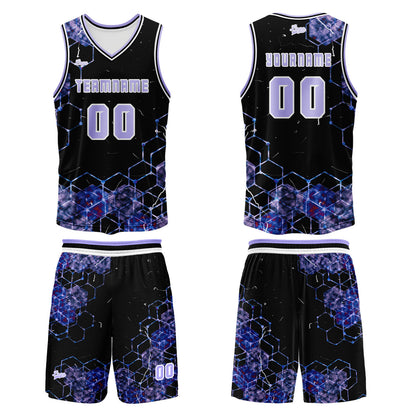 Benutzerdefinierter Lila Basketball Jersey Uniform Anzug gedruckt Ihr Logo Name Nummer