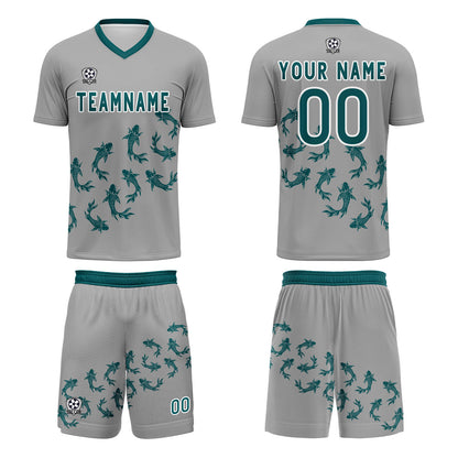 Benutzerdefinierte Grau Trikots für Männer Frauen Personalisierte Fußball Uniformen für Erwachsene und Kind