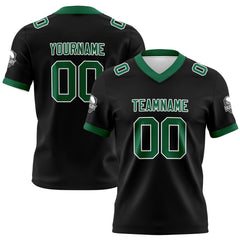 Benutzerdefinierte Schwarz Grün Fußball Trikots Personalisierter Name Nummer Logo