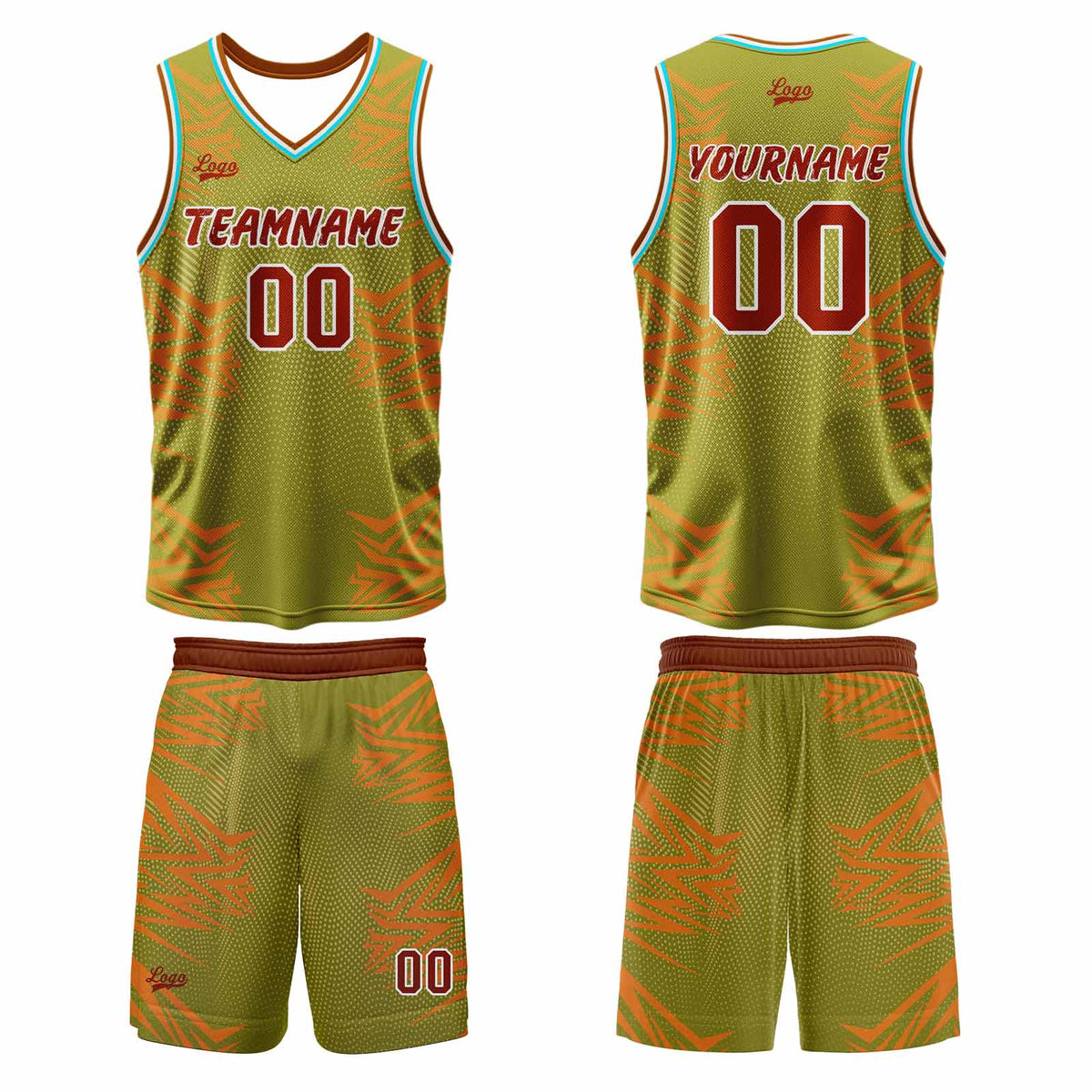 Benutzerdefinierter Armee Grün Basketball Jersey Uniform Anzug gedruckt Ihr Logo Name Nummer