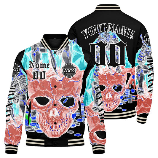 Maßgeschneiderte Rosa Letterman Varsity Jacket Individuelle Stickerei Druck nach Ihrem Wunsch