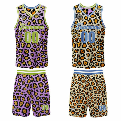 Benutzerdefinierte Gelb Lila Reversible Basketball Jersey Personalisierte Print Name Nummer Logo