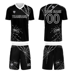 Benutzerdefinierte Schwarz Trikots für Männer Frauen Personalisierte Fußball Uniformen für Erwachsene und Kind