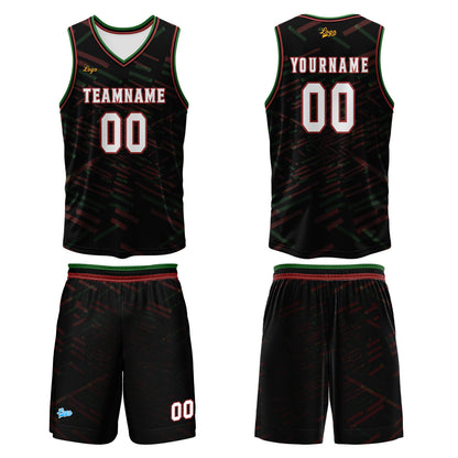 Benutzerdefinierter Schwarz Orange Rot Basketball Jersey Uniform Anzug gedruckt Ihr Logo Name Nummer