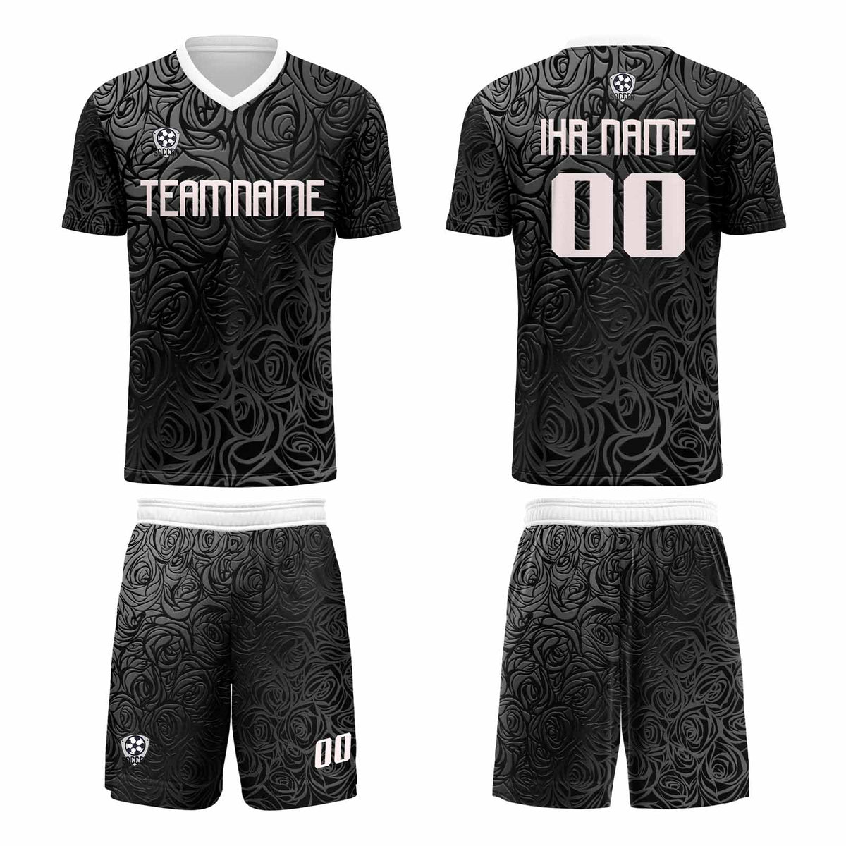 Benutzerdefinierte Grau Silber Trikots für Männer Frauen Personalisierte Fußball Uniformen für Erwachsene und Kind