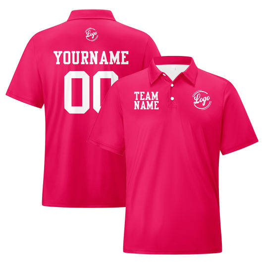 Benutzerdefinierte Lichtrosa Weiß Fußball Polo-Shirts Fügen Sie Ihr Einzigartiges hinzu Logo/Name/Nummer