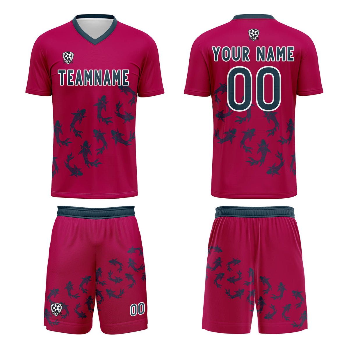 Benutzerdefinierte Rose Rot Trikots für Männer Frauen Personalisierte Fußball Uniformen für Erwachsene und Kind