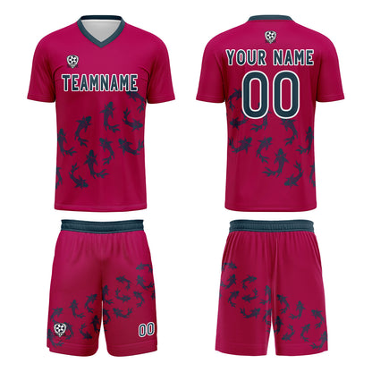 Benutzerdefinierte Rose Rot Trikots für Männer Frauen Personalisierte Fußball Uniformen für Erwachsene und Kind
