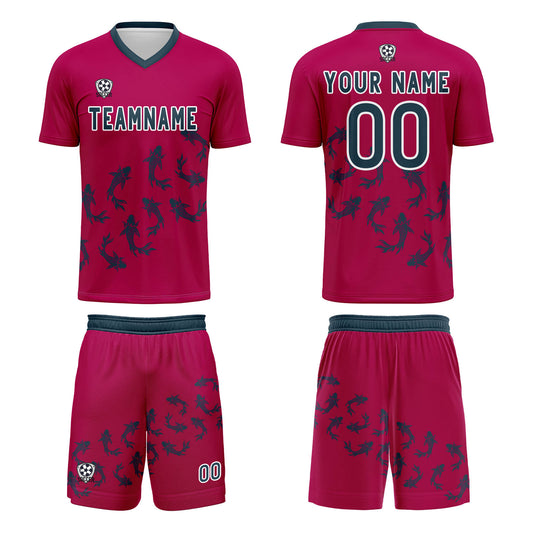 Benutzerdefinierte Rose Rot Trikots für Männer Frauen Personalisierte Fußball Uniformen für Erwachsene und Kind