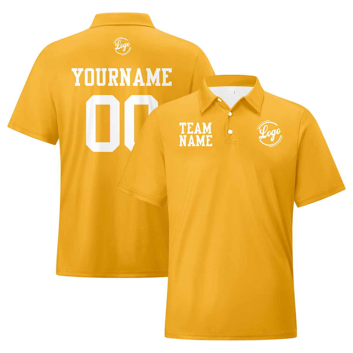 Benutzerdefinierte Gelb Weiß Fußball Polo-Shirts Fügen Sie Ihr Einzigartiges hinzu Logo/Name/Nummer