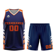 Benutzerdefinierter Marine Orange Basketball Jersey Uniform Anzug gedruckt Ihr Logo Name Nummer
