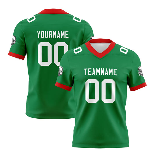 Benutzerdefinierte Grün Weiß Fußball Trikots Personalisierter Name Nummer Logo