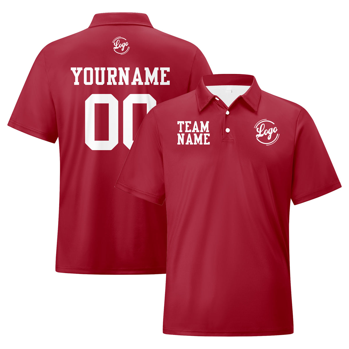 Benutzerdefinierte Burgund Weiß Fußball Polo-Shirts Fügen Sie Ihr Einzigartiges hinzu Logo/Name/Nummer