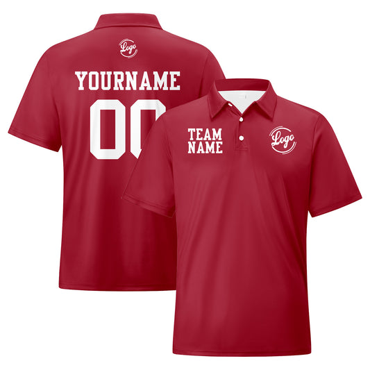 Benutzerdefinierte Burgund Weiß Fußball Polo-Shirts Fügen Sie Ihr Einzigartiges hinzu Logo/Name/Nummer