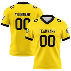 Benutzerdefinierte Gelb Schwarz Fußball Trikots Personalisierter Name Nummer Logo