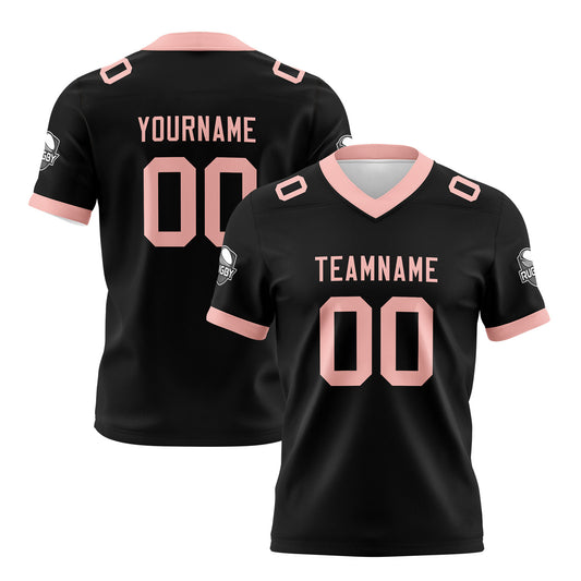 Benutzerdefinierte Schwarz Rosa Fußball Trikots Personalisierter Name Nummer Logo