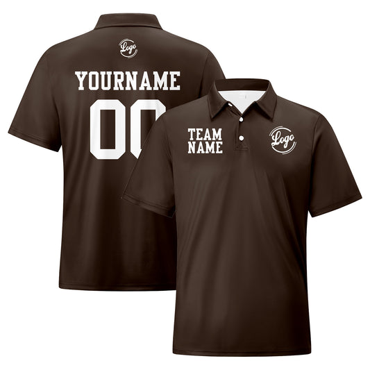 Benutzerdefinierte Langweilig Braun Weiß Fußball Polo-Shirts Fügen Sie Ihr Einzigartiges hinzu Logo/Name/Nummer