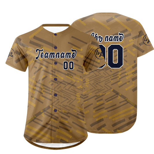Benutzerdefiniert Altes Gold Marine Personalisierter Baseball Jersey mit Farbverlauf Team Uniform mit Namen und Nummer