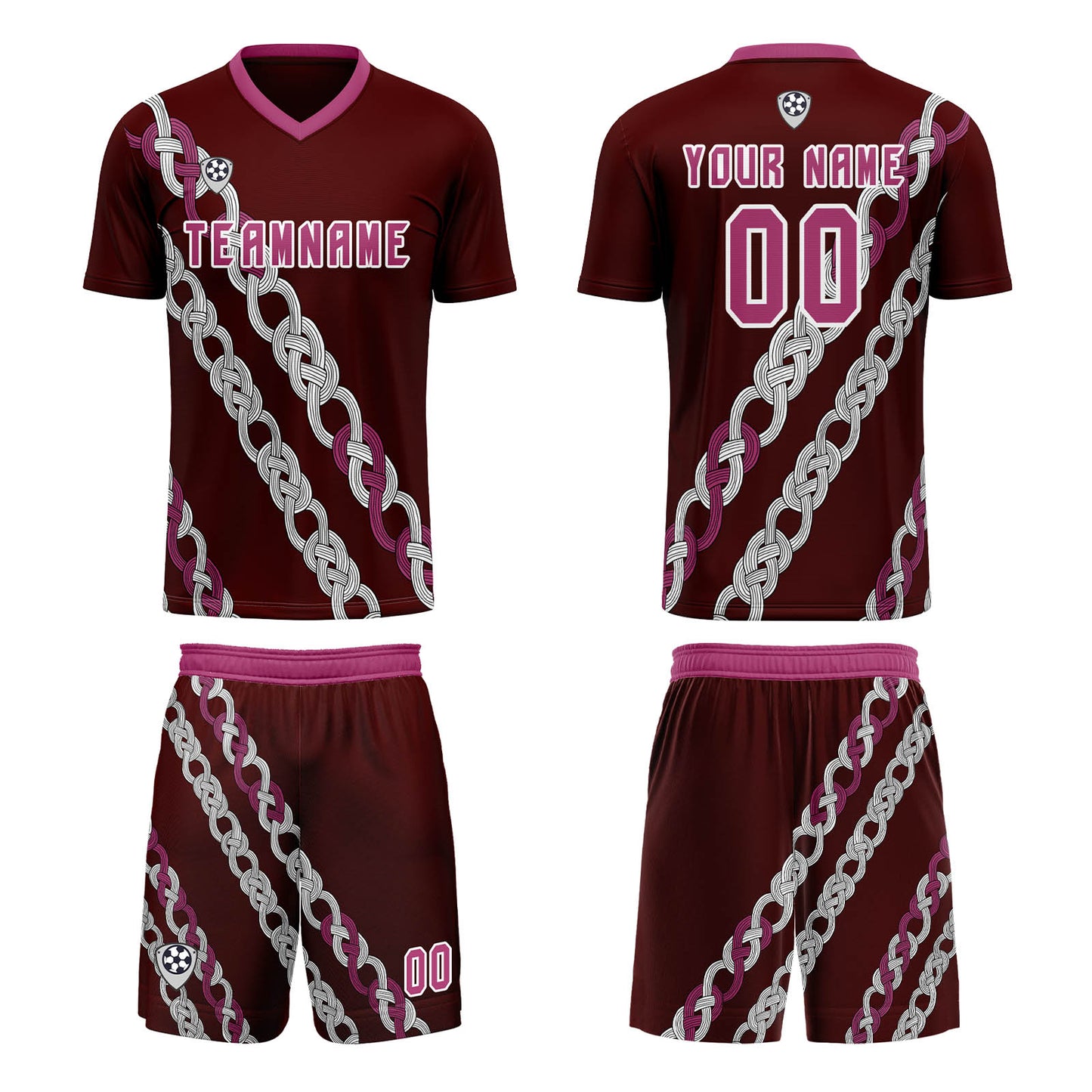 Benutzerdefinierte Rosa Rot Trikots für Männer Frauen Personalisierte Fußball Uniformen für Erwachsene und Kind