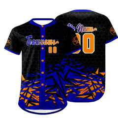 Benutzerdefiniert Schwarz Blau Personalisierter Baseball Jersey mit Farbverlauf Team Uniform mit Namen und Nummer