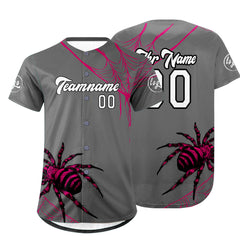 Benutzerdefiniert Grau Rosa Personalisierter Baseball Jersey mit Farbverlauf Team Uniform mit Namen und Nummer