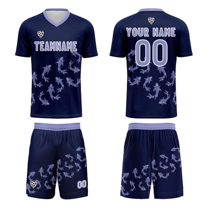 Benutzerdefinierte Tiefes Lila Trikots für Männer Frauen Personalisierte Fußball Uniformen für Erwachsene und Kind