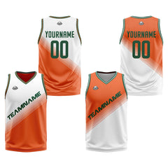 Benutzerdefinierte Weiß Orange Reversible Basketball Jersey Personalisierte Print Name Nummer Logo