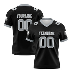 Benutzerdefinierte Schwarz Grau Fußball Trikots Personalisierter Name Nummer Logo