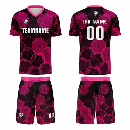 Benutzerdefinierte Schwarz Pulver Trikots für Männer Frauen Personalisierte Fußball Uniformen für Erwachsene und Kind