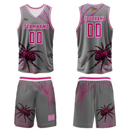 Benutzerdefinierter Asche Pulver Basketball Jersey Uniform Anzug gedruckt Ihr Logo Name Nummer